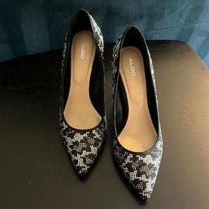 Aldo leopard rhinestone heels size 7